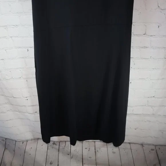 Talbots Black Short Sleeve Faux Wrap Sheath Midi Dress Women's Size 2XP-NWT - Picture 6 of 9